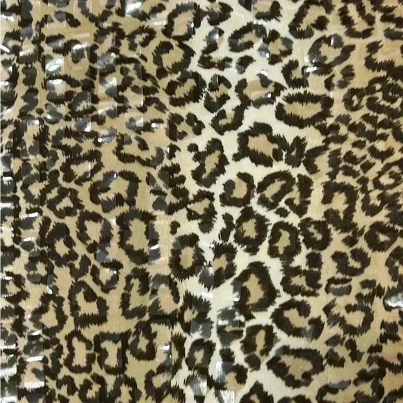 Exclusively Misook Jacket Animal Print Faux Leather Zip Clear Sequin Women Large - Picture 6 of 9